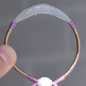 Jadeite Lotus Root Adjustable Bracelet
